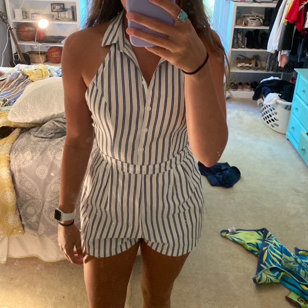 striped forever 21 romper